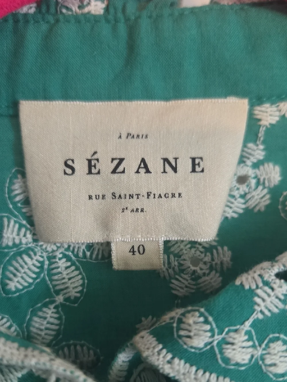 Sezane Dahlia green short-sleeve blouse - Picture 4 of 11